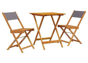 3-cz. zestaw mebli bistro antracytowa tkanina i drewno WM-3281761