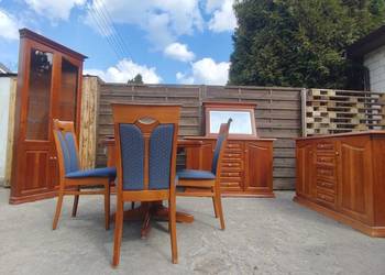 Komplet KLOSE do salonu komody witryna stół z krzesłami lustro drewno