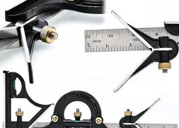 Kątomierz Kombinowany 0-180° – z Liniałem 300mm | Metalowy