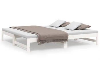 Łóżko rozsuwane białe 2x(90x190) cm lite drewno sosnowe WM-823415