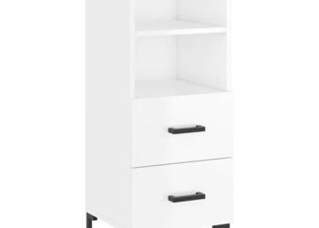 Szafka biała połysk 345x34x90 cm materiał drewnopochodny WM-828670