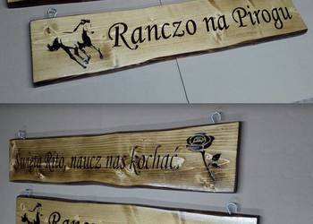 SZYLD DREWNIANY ozdobny na domek z drewna altankę do ogrodu sauna