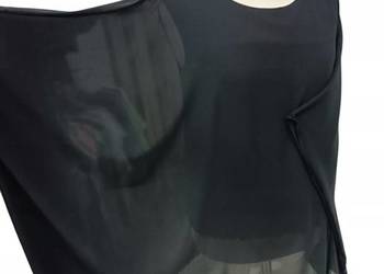 TUNIKA BIG SIZE szyfonowa zwiewna-nietoperz -biust 120cm -czarna