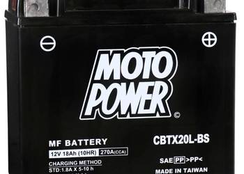 Akumulator motocyklowy 12V 18Ah MotoPower CBTX20L-BS YTX20L-BS