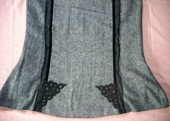 Spódnica Tweed Koronka 36 38 melanż jesień