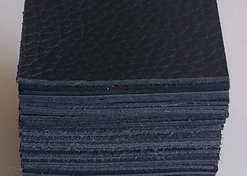 Skóra Kwadrat 8 x 8 cm (50 sztuk) Licowa Włoska Czerń (34)