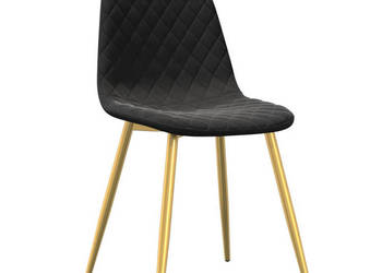 Krzesła stołowe 6 szt. czarne obite aksamitem WM-3082876