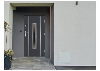 Drzwi wejściowe do domu GI-11 INOX Antracyt 90 Prawe na zewnątrz 68 Ud=1,3