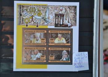 Znaczki.Papież Jan Paweł II Wybrzeże Kości Słoniowej II ** Ks Chr 80 bl 34