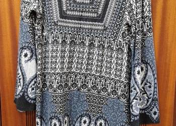 Tunika indyjska size plus 18 szaro niebieska w dobrym stanie fason luźna