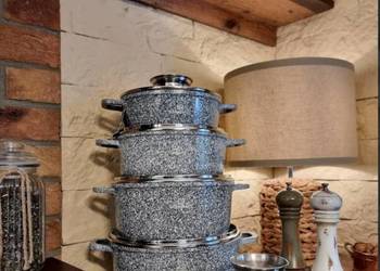 Zestaw garnków ceramiczno-granitowych