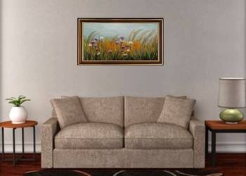 Obraz olejny "Łączka z ostami"