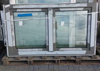 Nowe okno biel popiel szary 182x106cm 3 szyby OUTLET