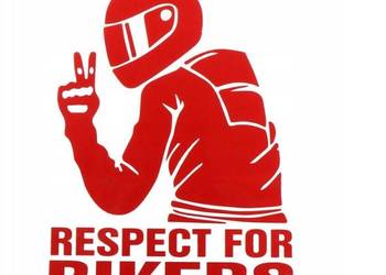 Naklejka na auto RESPECT FOR BIKERS motocyklista motocykl motor skuter