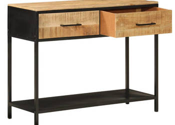 Stolik konsolowy 100x35x76 cm lite drewno mango i żelazo WM-358581