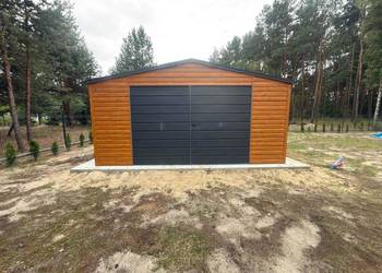 Garaż Blaszany 5x6 poziom producent profil montaż złoty dąb wiata domek