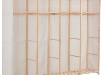 vidaXL Szafa, biała, 200x40x170 cm, materiałowa(SKU:248200)