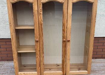 Witryna sosnowa drewniana nadstawka na komodę szafka regał