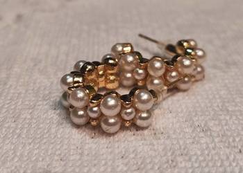 Kolczyki małe koła z perełkami