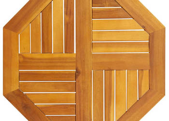 Blat do stolika 60x60x2 cm ośmiokątny lite drewno akacjowe WM-4004260