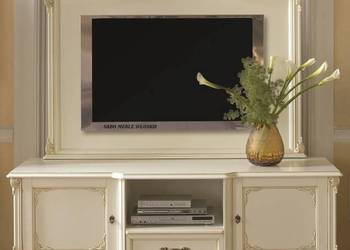 Klasyczna szafka rtv2d1s Fortunino kość słoniowa-złota