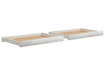 Szuflady do łóżka dziennego 2 szt. białe lite drewno sosnowe WM-806971