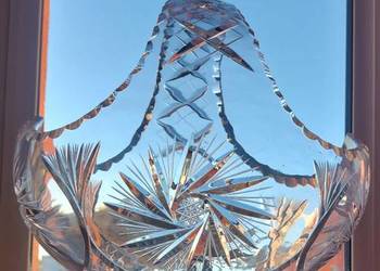 Wielki, piękny, kosz, kryształowy PRL.