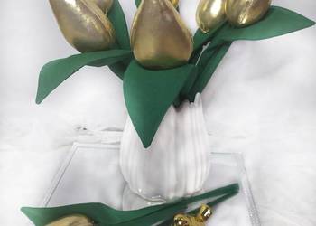 Tulipany kwiaty szyte bawełniane i Glamour prezent upominek