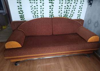 Kanapa sofa rozkładana brązowa