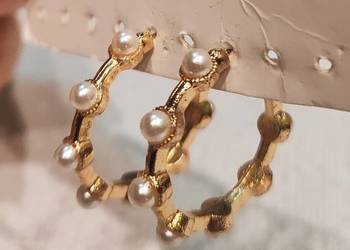 Kolczyki koła z perełkami