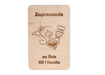 Zaproszenie Prestiżowe Z DREWNIANĄ OKŁADKĄ