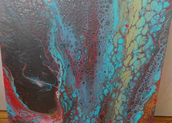 „Spojrzenie Węża” – obraz pouring akrylowy 30×40 cm
