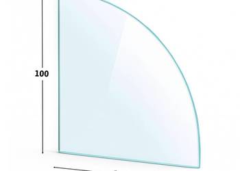 SZYBA HARTOWANA ĆWIARTKA KOŁA POD KOMINEK PIEC 100X100 SZKŁO PANEL SZKLANY