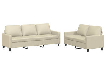 2-osobowa sofa z poduszkami kremowa sztuczna skóra WM-3201419