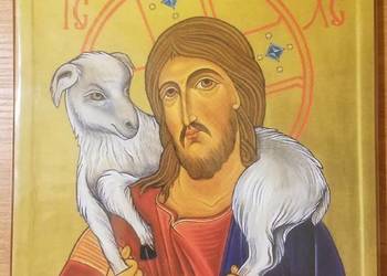 Kopia ikony Dobry Pasterz obraz obrazek ikona na płycie wiórowej z otworem