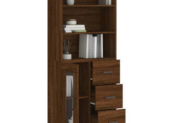 Witrynka brązowy dąb 695x34x180 cm materiał drewnopochodny WM-3189524