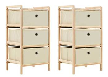 vidaXL Regał z 3 koszami z tkaniny, drewno cedrowe(SKU:276231)