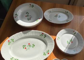 Serwis obiadowy koniczyna porcelana Włocławek PRL retro