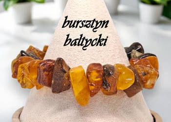 Bransoletka z bursztynu, bursztyn bałtycki bryłki polerowane #791