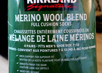 Skarpety KIRKLAND MERINO WOOL 52% USA 4-Pack r.41-46