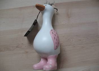 Kaczka w różowych kaloszach - dekoracja - 17 x 9 x 7 cm