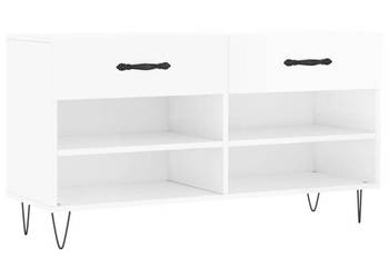 Ławka z miejscem na buty wysoki połysk biała 102x35x55 cm WM-829734