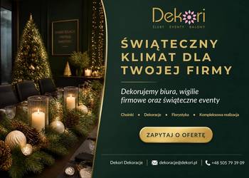 Choinki Wystrój Świąteczny Dekoracje na Święta dla firm do biura Gdańsk