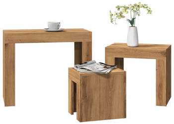Stoliki kawowe wsuwane jeden po drugi 3 szt. dąb artisan WM-856673