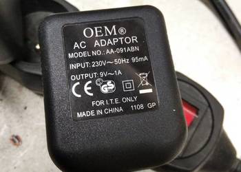 Ładowarka 9V-1A prądu zmiennego
