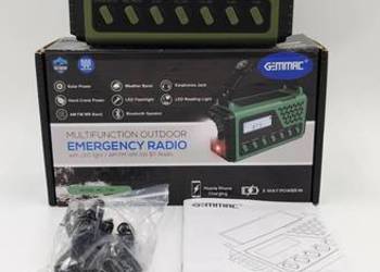 Przenośne Radio Solarne Alarmowe Awaryjne Latarka 10000mAh Korbka Dynamo