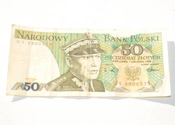Stary banknot 50 złotych Świerczewski 1988 antyk
