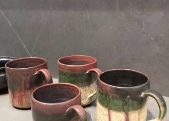 NACZYNIA 10 szt.CERAMIKA ARTYSTYCZNA: kubki miski czarki ręczna praca desig