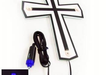 KRZYZ LED tablica niebieski tabliczka krucyfiks podświetlany TIR BUS 24v