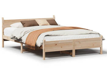 Rama łóżka bez materaca lite drewno sosnowe 140x190 cm WM-855603